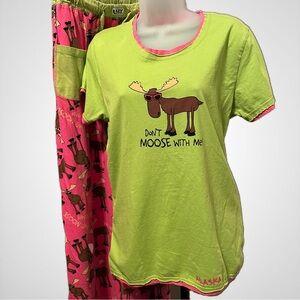 Lazy One Pajama Set, Lg Junior Top, Med Pant